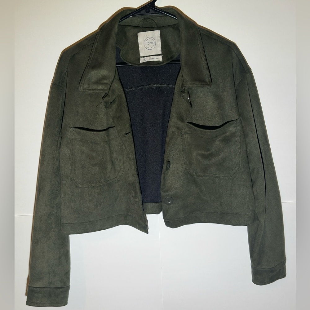Stoosh Womens Faux Suede Cropped Jacket.